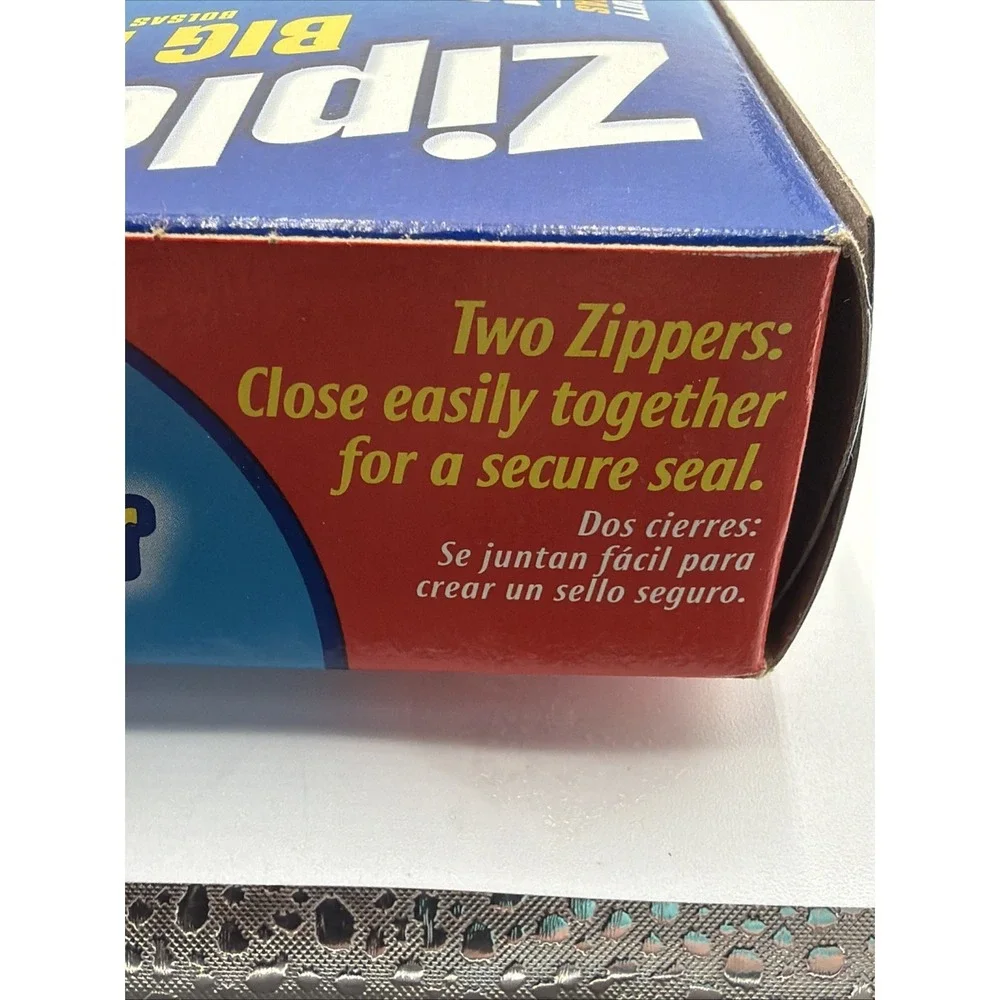 Ziploc Big Bag XL Double Zipper Handle Plastic Storage 4 Count Heavy Duty 10 Gal